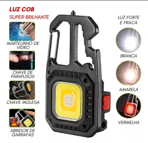Lanterna COB Multifuncional com 6 Modos de Iluminação 60W