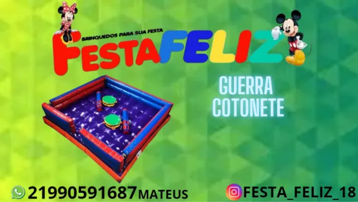 GUERRA DE COTONETE INFLÁVEL LOCAÇÃO
