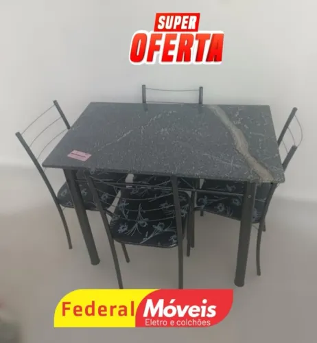 Conjunto Mesa 4 Cadeiras - Novo, Compacto e Estiloso!