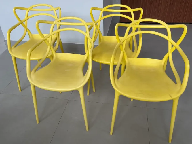 4 Cadeiras Decorativas Amsterdam Amarelo - Facthus Amarelo
