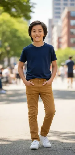 Calça jeans infantil Tam 12 nesta cor amarelo queimado (Leia abaixo)
