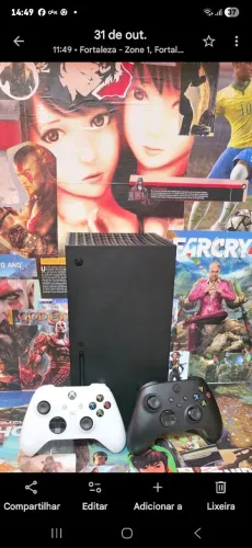 Xbox Series x seminovos com garantia cinco meses dois controles 