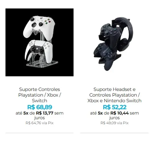 Suporte para Controles de Playstation, Xbox, Nintendo Switch e Mais