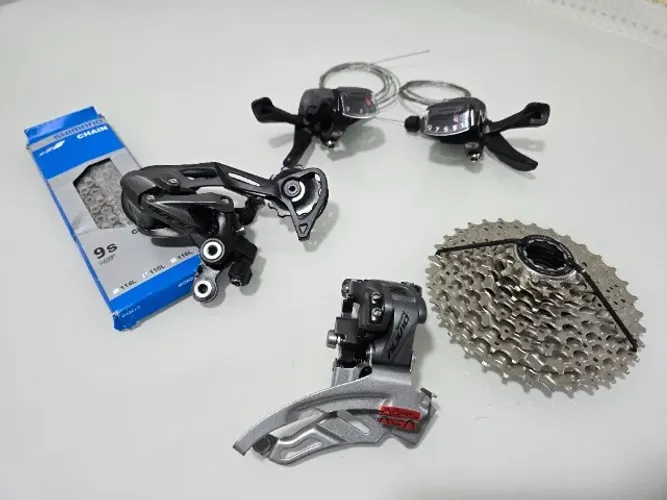 Grupo novo completo Shimano ALIVIO M4000 - BIKE 27 velocidades (9x3)