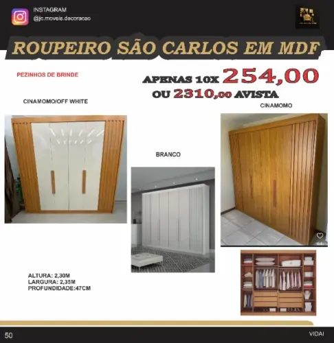 ROUPEIRO SÃO CARLOS EM MDF CASAL