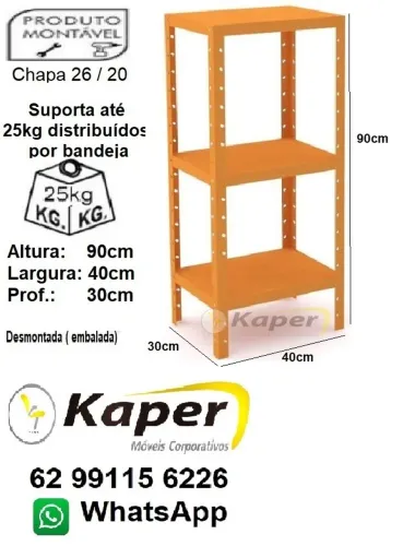 Estante / prateleira de Aço Torre canto colorida ( novo )