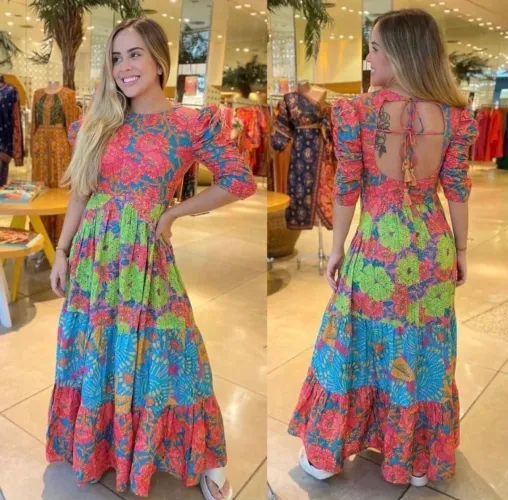 Vestido peônia farm