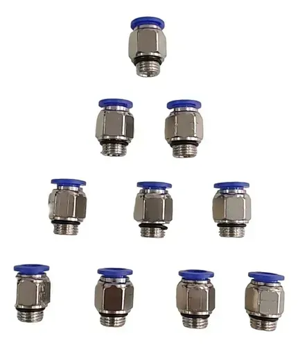 Conector Engate Rápido Tubo Pu 10mm Rosca 1/4 Bsp - 10 Peças