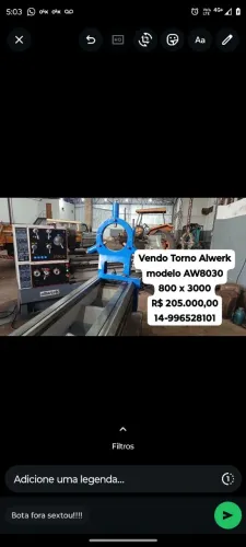 Torno mecânico 800 x 3000