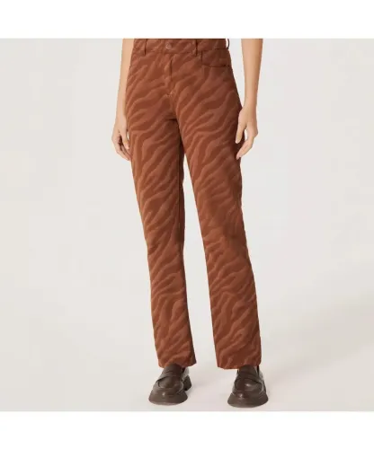 Calça Feminina Estampada Animal Print Marrom