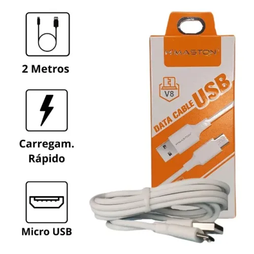 Cabo Carregador V8 2 metros