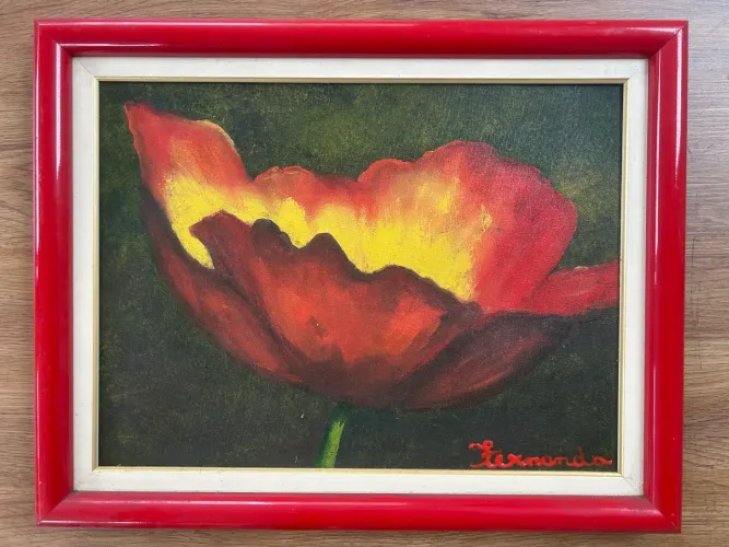 Quadro tinta a óleo flor