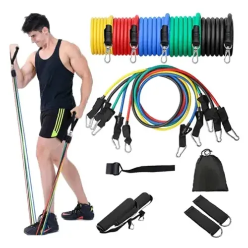 Kit Elástico Extensor com 11 Peças.