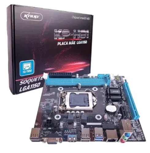 Placa Mãe Lga1150 Chipset Intel H81 Lan 1000 Ddr3 Knup KP-H81 Usb 3.0 Hdmi Pci-e 