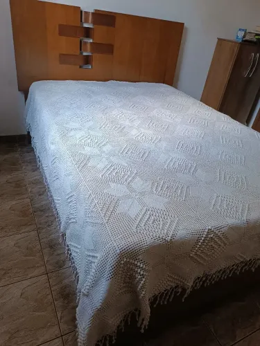 Colcha Casal De Crochê Artesanal Vintage