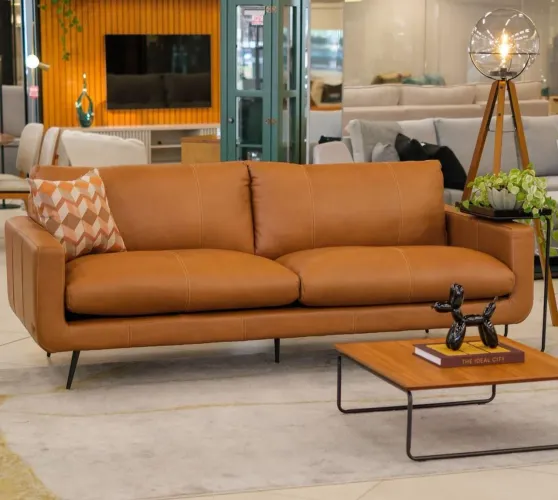 Sofá  living de Couro Elegante & Desing 