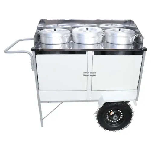 Carrinho  CEFAZ Caldos  E Sopas /3 Caldeirões Rodas  Pneumáticas 