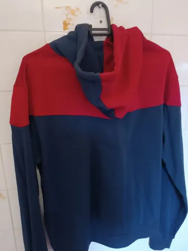 Casaco de Moletom Unissex Azul e Vermelho