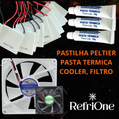 Pastilha Peltier, Pasta Térmica, Cooler e Filtro