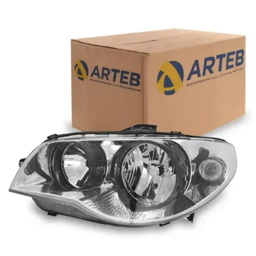 FAROL MODELO ARTEB LADO ESQUERDO H7 H7 MOLDURA PRETA MASCARA METALIZADA ARTEB