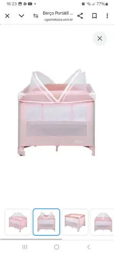 Berço Portátil Rosa para Bebê