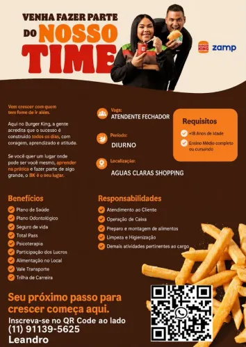 Vagas de emprego - Burguer king