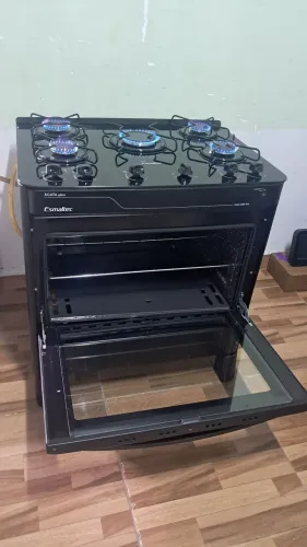 Fogão Esmaltec 5 bocas mesa de vidro, em bom estado ((Entrego))