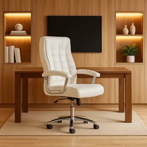 Cadeira Presidente BRanca Luxo COnsultorio Medicina