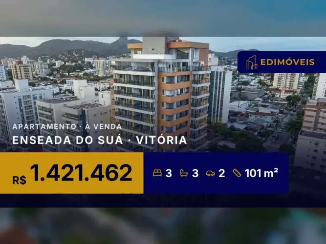 Apartamento 3 quartos em Enseada do Suá, ideal para quem busca conforto