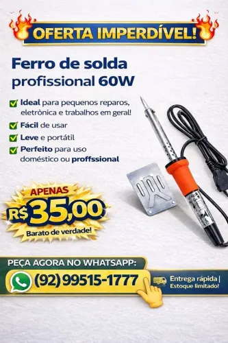 Ferro de solda profissional 40W e 60W