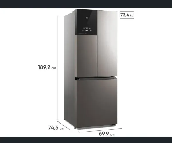 Geladeira/Refrigerador Electrolux Frost Free French Door Inox Look 480L Efficiente IM7S