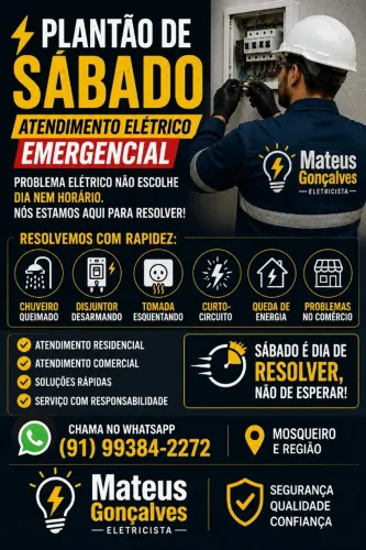 Serviços Eletricista Emergencial em Mosqueiro.