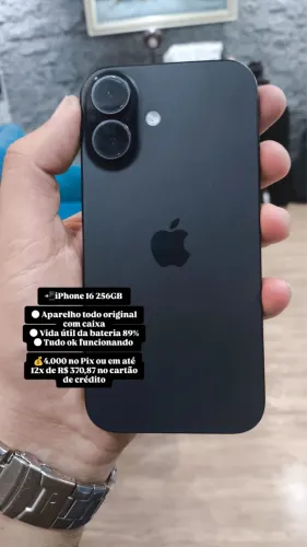 Vendo iPhone 16 256GB na cor Preto