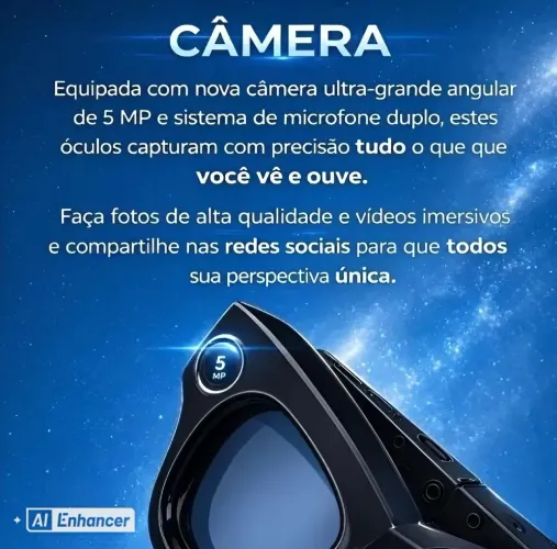Óculos Com Câmera - iA - Tradutor - 2 Lentes Extras