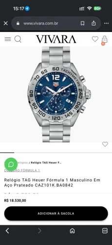 Relógio Tag Heuer Caz101k. Ba0842 Formula 1 comprado nos EUA