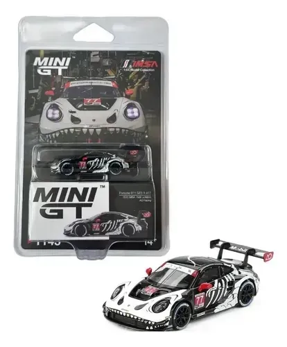 Mini GT #1143 911 GT3 R #77 AO Racing 2025 IMSA Petit Le Mans (Skeleton Rexy)