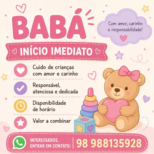 Babá disponível 