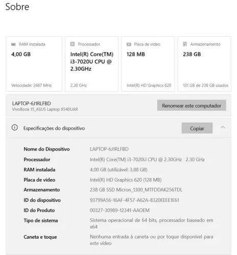 Notebook Asus