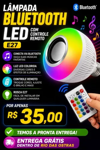 Lâmpada bluetooth led 