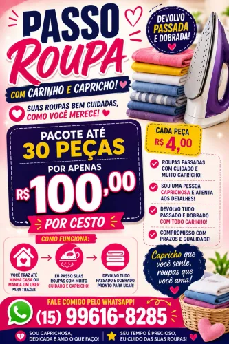 PASSO ROUPAS COM MUITO CARINHO E CAPRICHO! ?