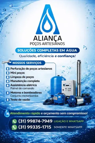 Poços artesianos, semi artesianos e manutenção