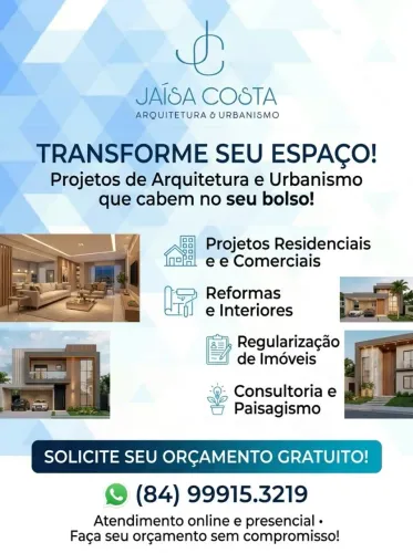 Projeto de Arquitetura, Interiores, 3D, Construção, Reforma e Regularização<br>