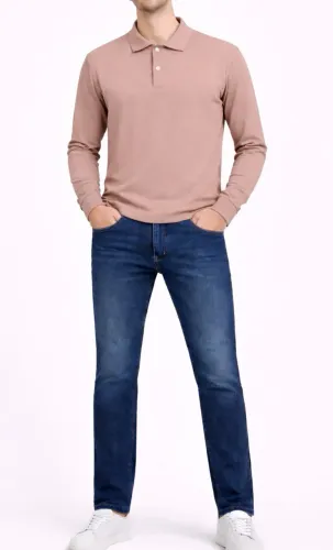 Kit Camisa Polo Longa e Calça Jeans 