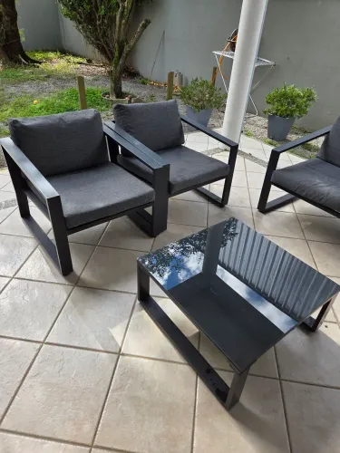 Poltrona/sofá em alumínio para area externa