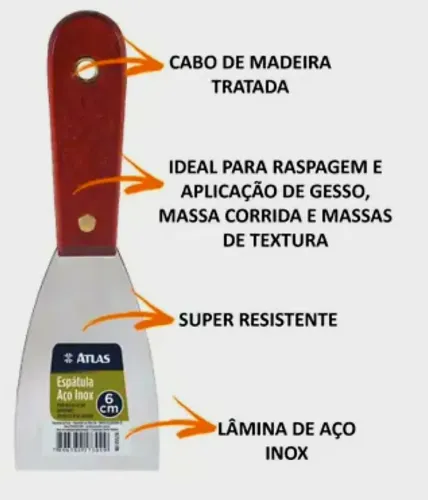 Promoção imperdível! Espátula Inox Atlas 6155/10 (6cm) 