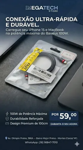 CARREGADOR BASEUS TIPO C 1 METRO