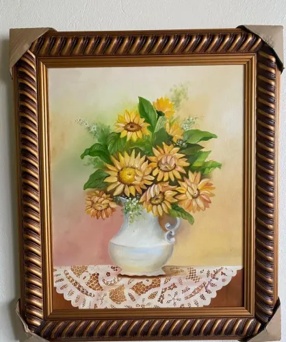 Quadro flores no vaso