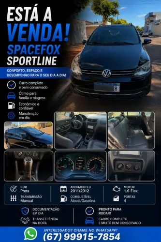 Volkswagen Spacefox Sportline/highline 1.6 T.flex 2012