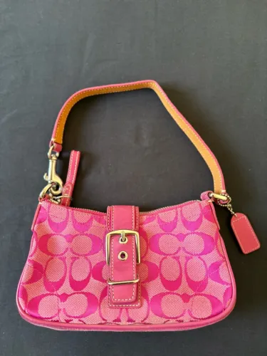 Bolsa Coach Rosa Signature Vintage - Código 6362