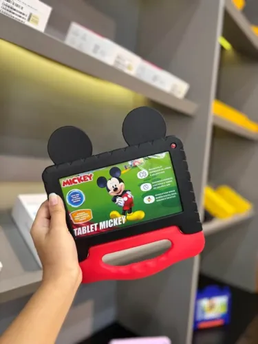 Tablet Infantil do Mickey com Controle Parental 32GB + Tela 7 pol + Case + Wi-fi + Android